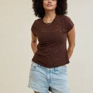 🛍 Aerie Lace Vintage T-Shirt - Brown- Buy2Get1 Free